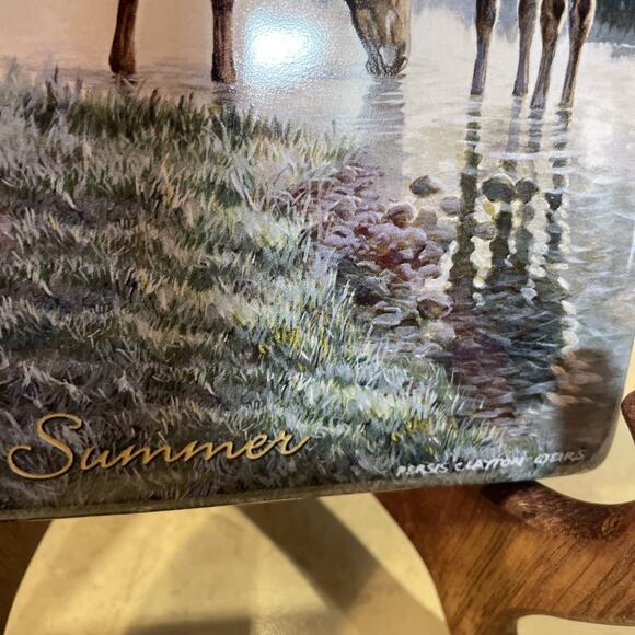 Tile Persis Clayton Weirs Summer Splendor Majesty Horses Scene Ceramic Bradford - Picture 4 of 6